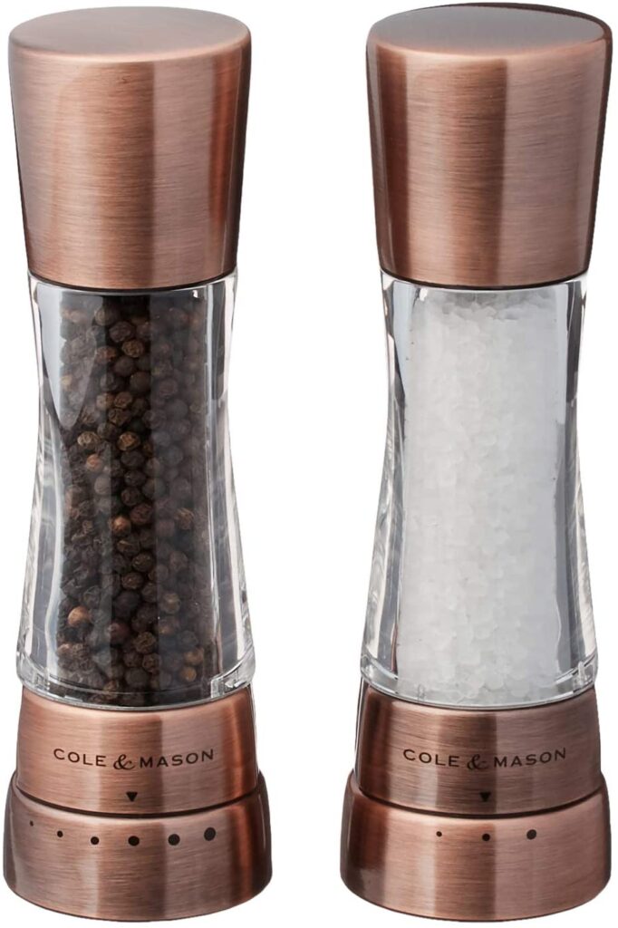 salt and pepper grinder mill set copper
